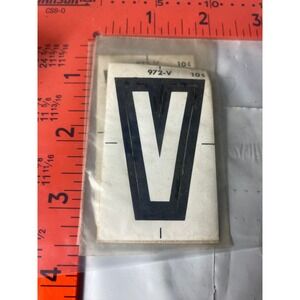 Vintage Meyercord Kwik-Space Letter V Black